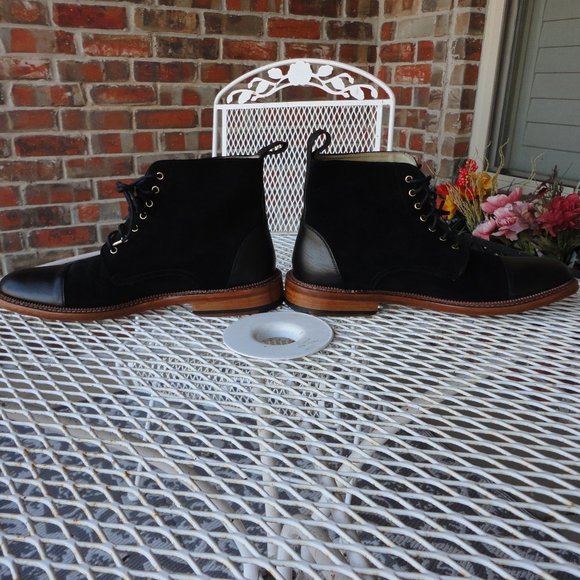 TAFT The Jack Boot Black Leather & Suede Lace Up Ankle Boots Size 40 (US 7) - Picture 8 of 8